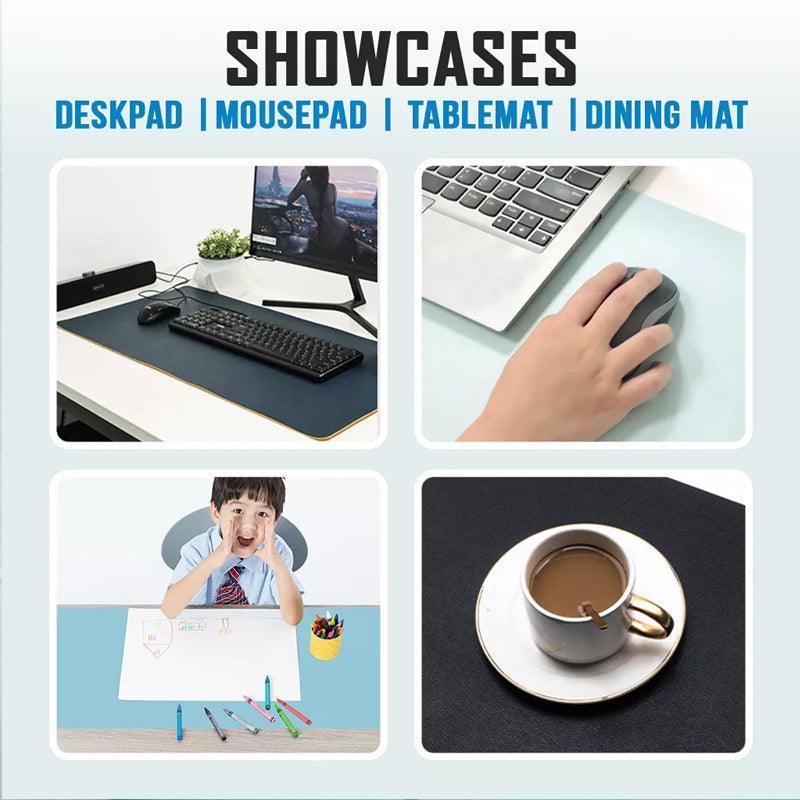 60*30Cm Leather Mouse Pad Gaming Waterproof Mousepad Desk Mat Anti-Slip Rubber - Wine Red