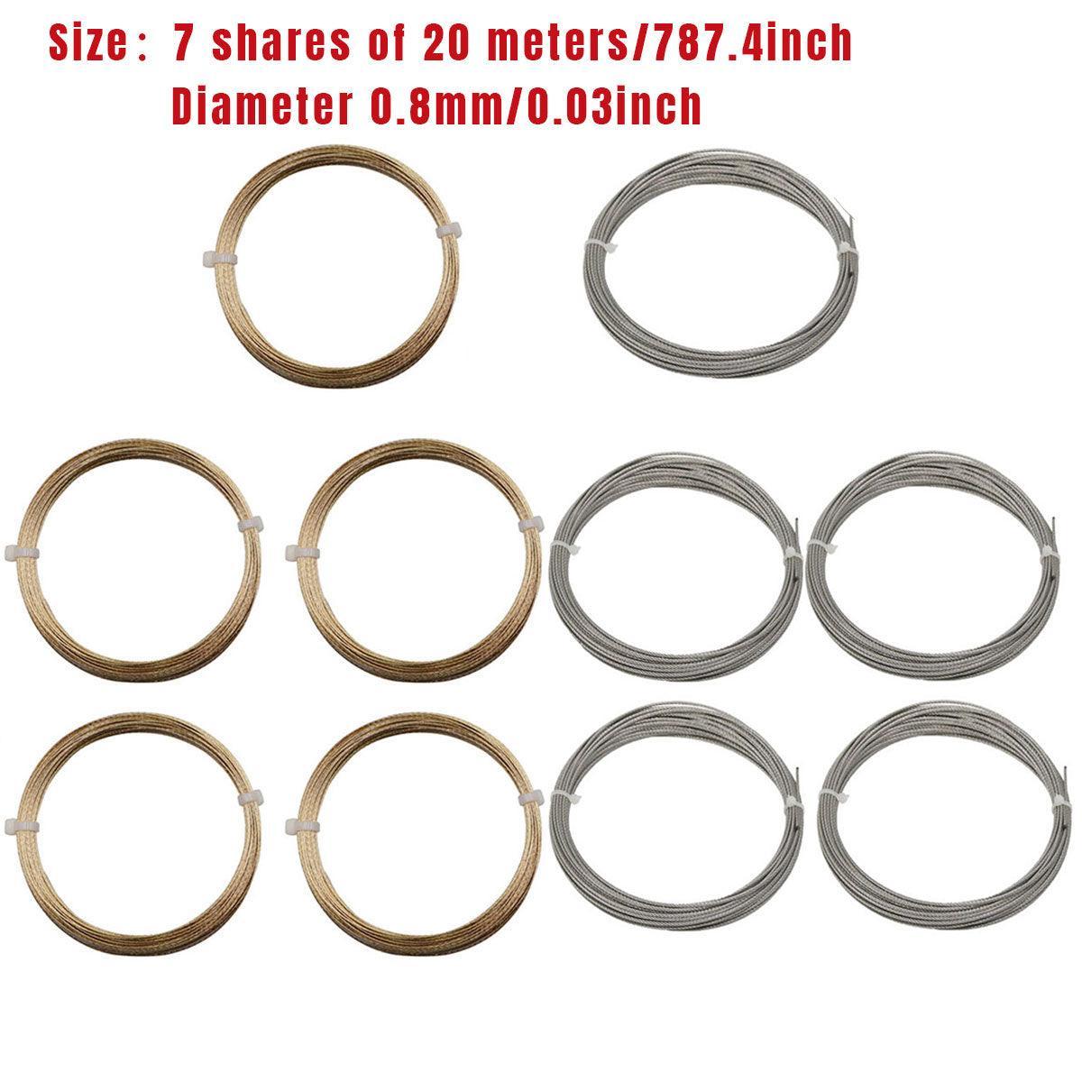 5 Rolls Automotive Glass Removal Tools Steel Wire Rope Disassembling Kit - Silver