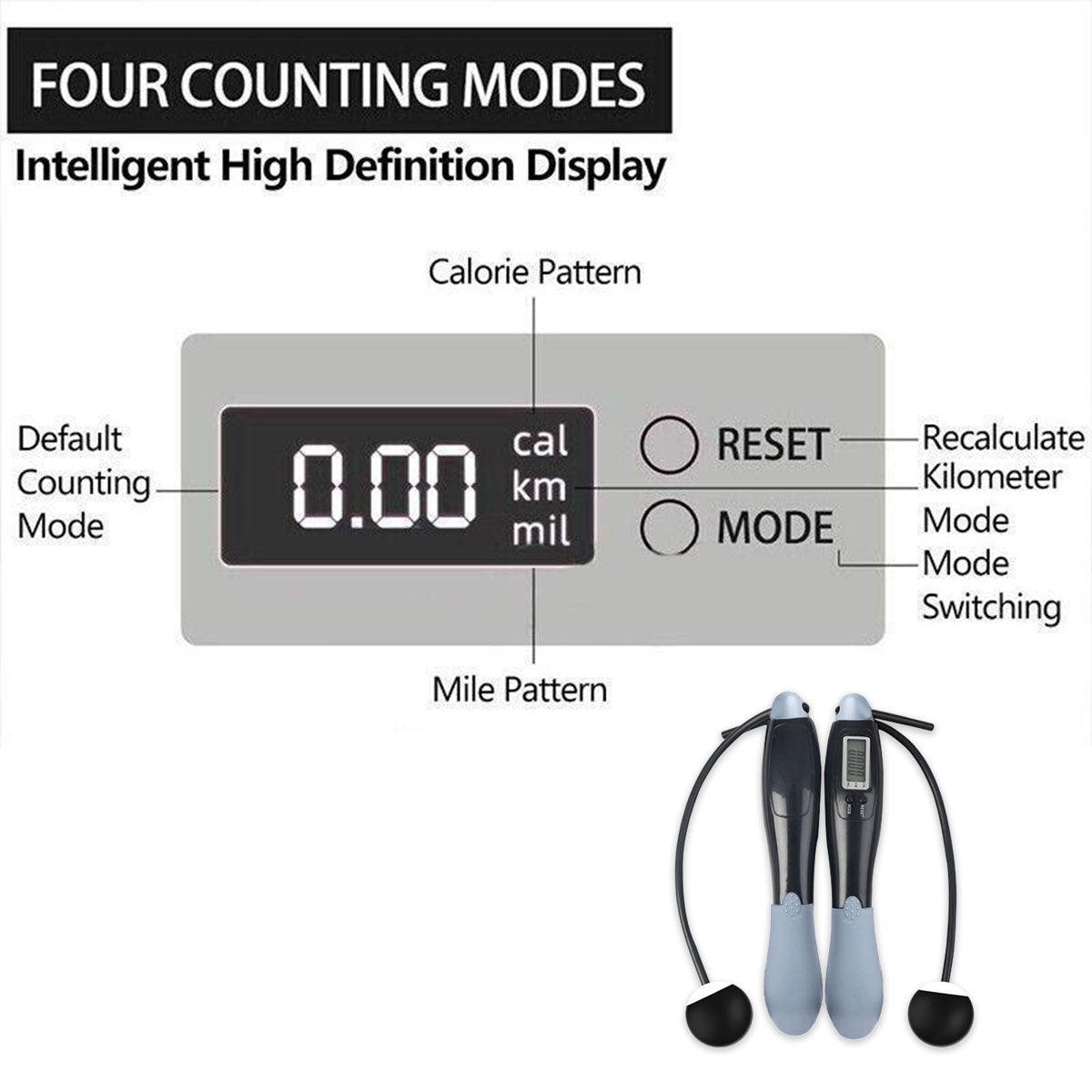 Digital Wireless Cordless Skipping Jump Rope Fitness With Calorie Counter