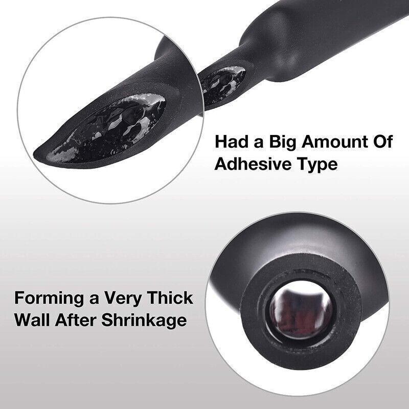 Grade Marine Heat Shrink Tubing 3:1 Wire Sleeve Glue Inside Fast Wrap Insulation Black - 25.4mm*1M