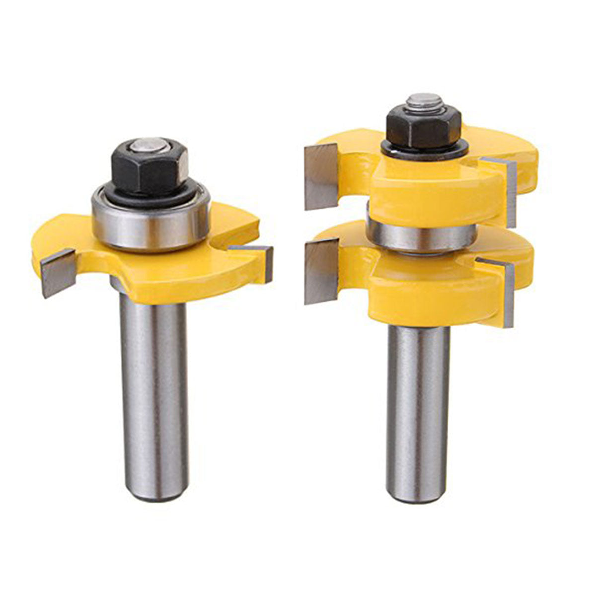 2pcs Tenon Milling Cutter Set Three Tooth T Slot Splice Square Tooth Router Bit