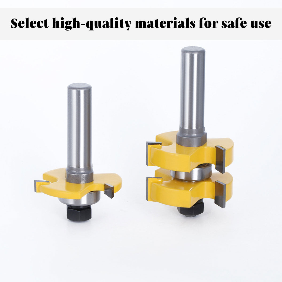 2pcs Tenon Milling Cutter Set Three Tooth T Slot Splice Square Tooth Router Bit