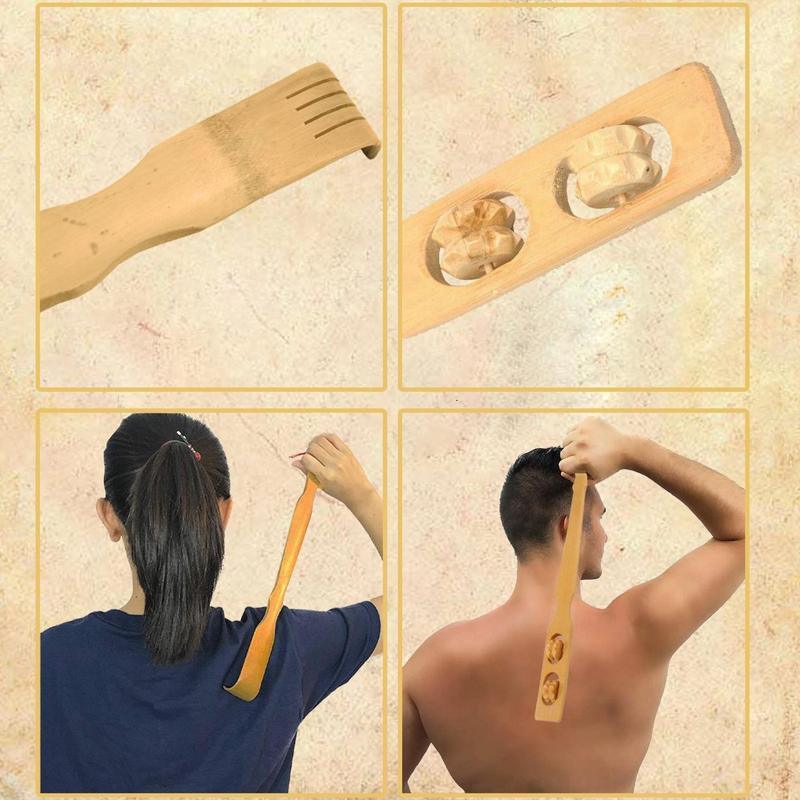 Long Handle Bamboo Back Scratcher Stick for Itch Relief and Easy Reach 46cm 2PCS