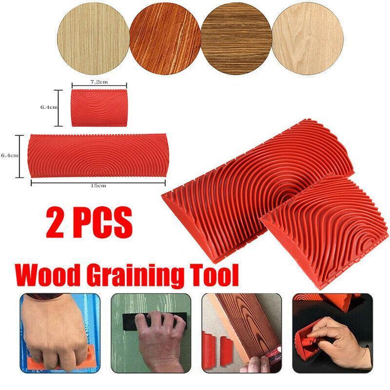 2PCS Wood Graining Tool Wood Grain Wall Art Paint For Wall Painting Decor DIY