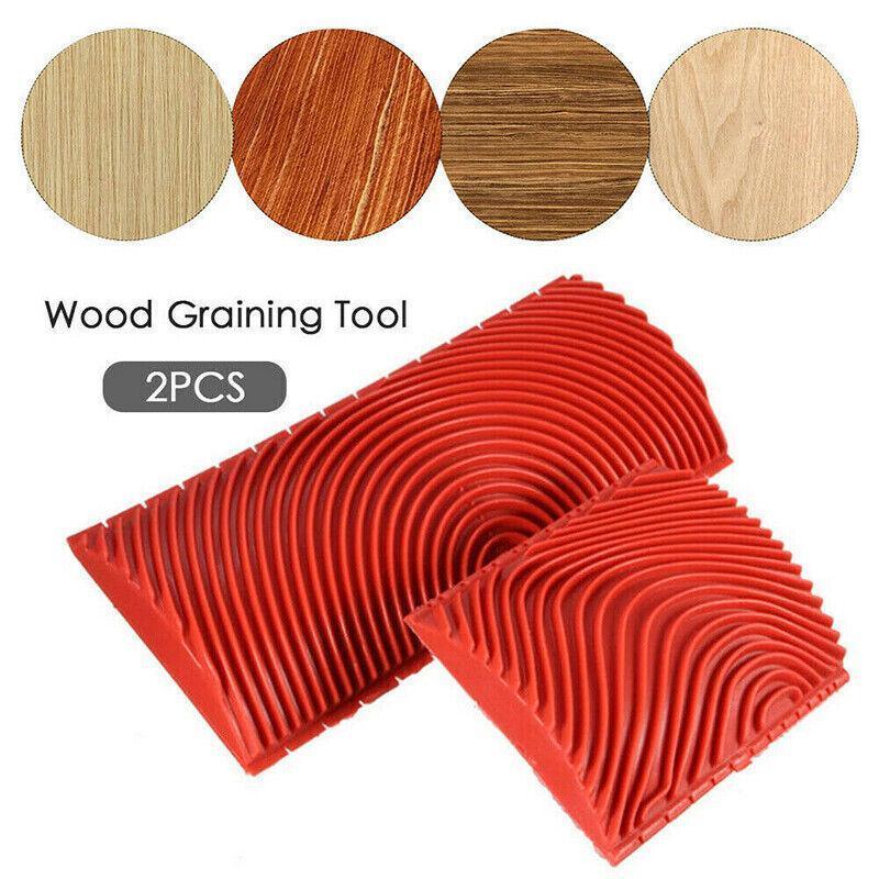 2PCS Wood Graining Tool Wood Grain Wall Art Paint For Wall Painting Decor DIY
