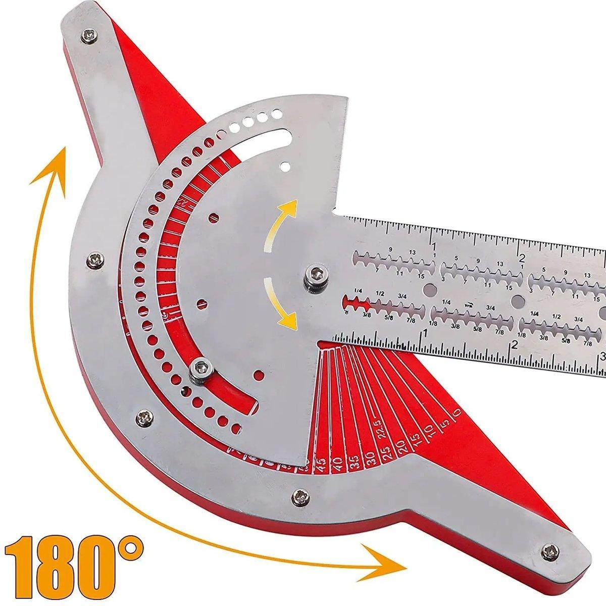 Woodworking Edge Ruler Protractor Angle Measuring Tool Carpenter - 20 inch
