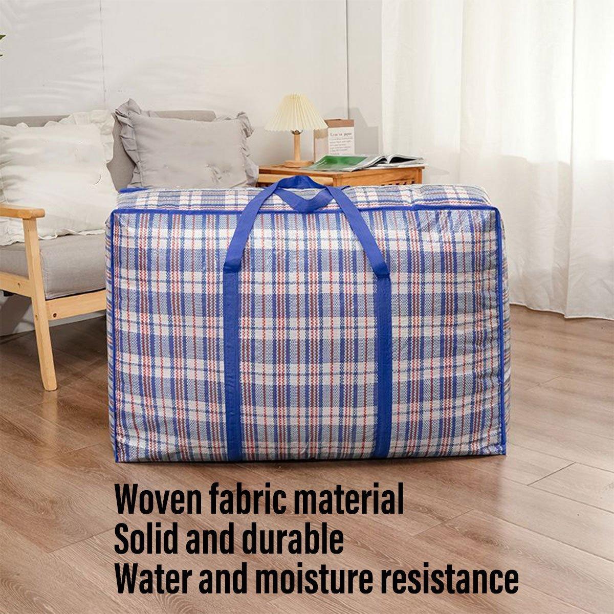 10PCS Large Waterproof Moving Packing Bags Woven Storage Luggage Quilt Bags - Medium