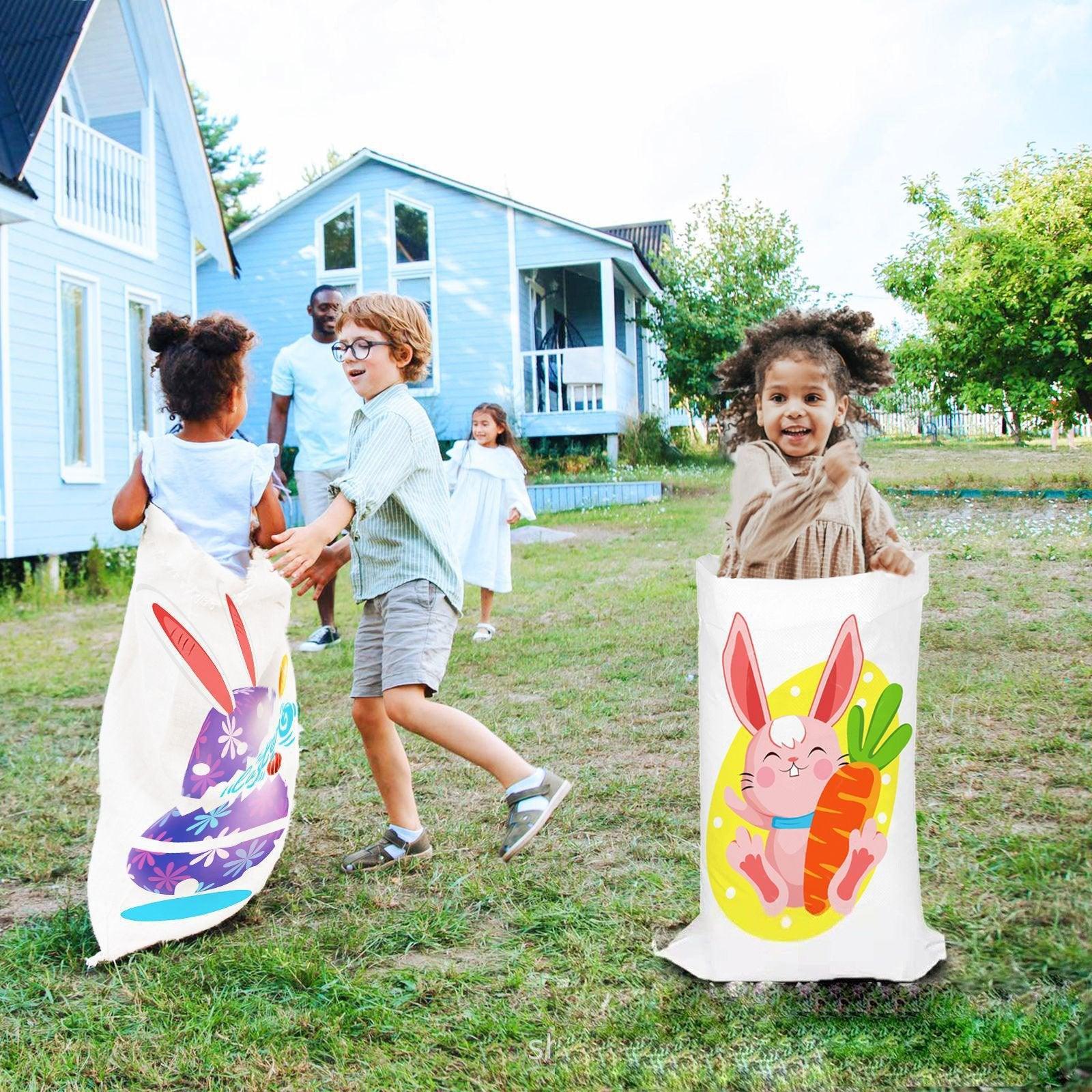 Jumping Sack Race Bags 5pcs Set for Outdoor Garden Party Family Group Activity Game - Rabbit