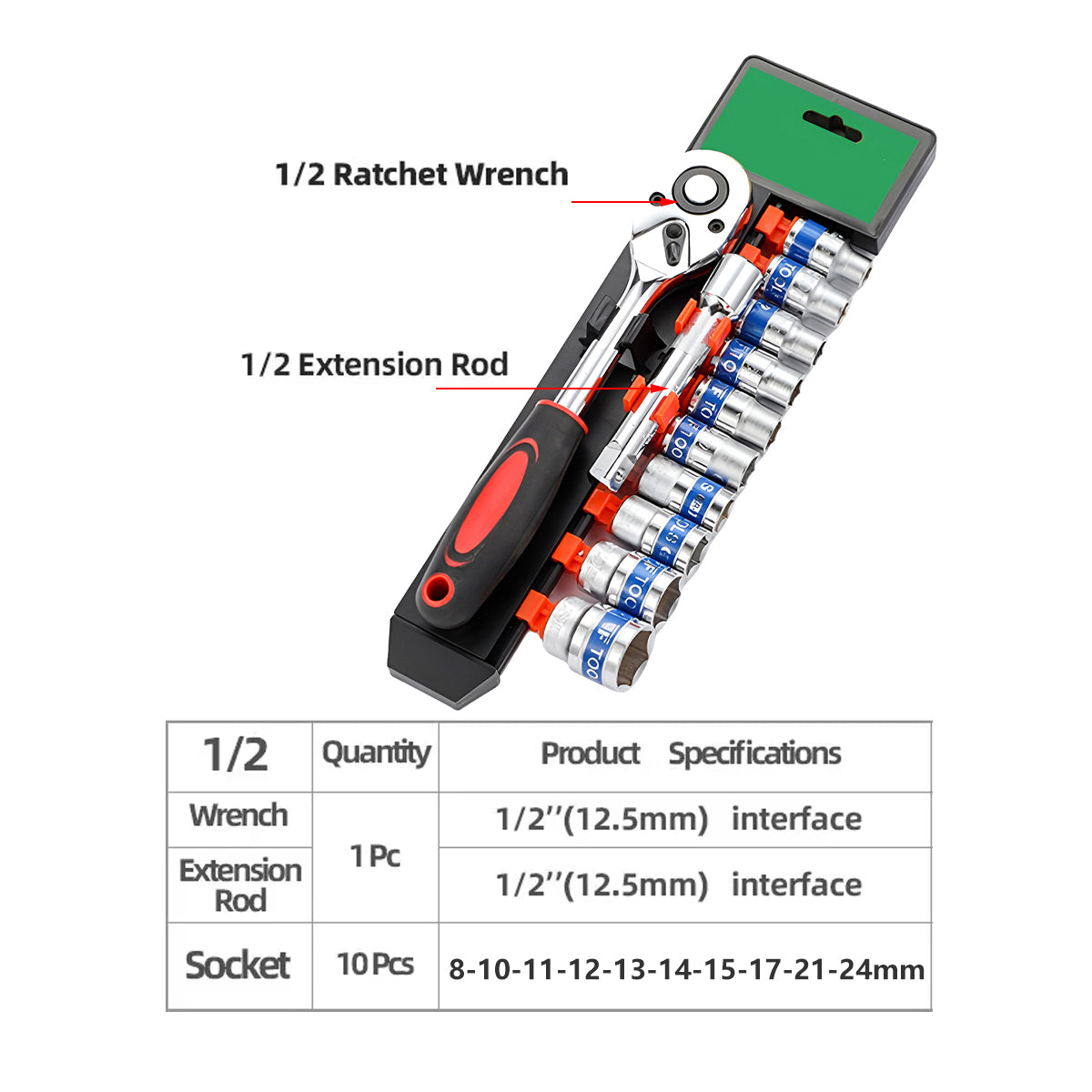12PCS Household Wrench Portable Functional Adjustable Spanner Tool Kit