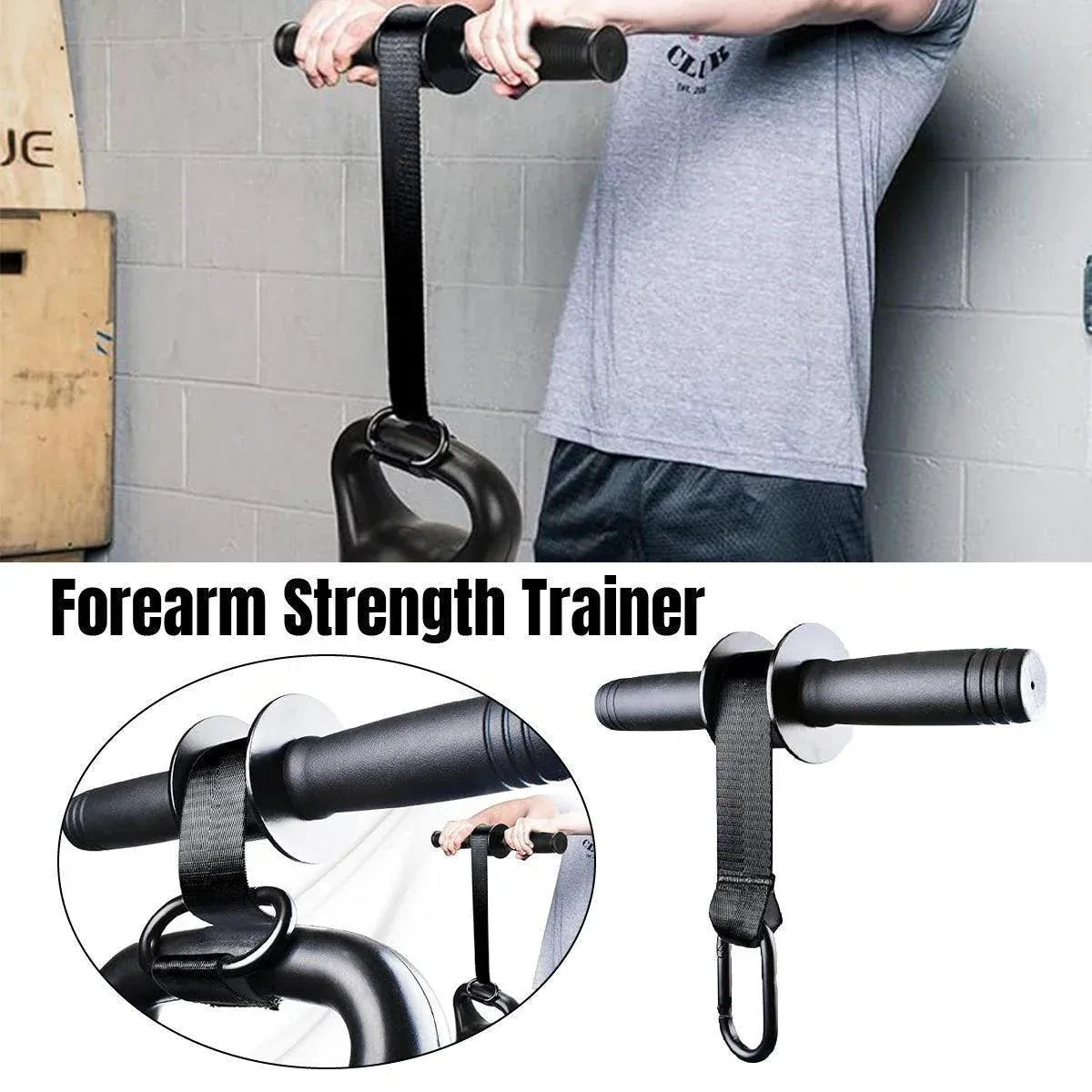 1-Piece Forearm and Wrist Roller Trainer, Black