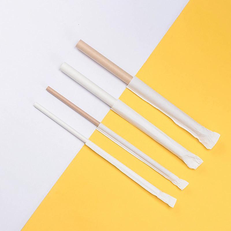 1000-2000pcs Colourful Paper Drinking Straws FOIL Metallic Party - Kraft-6*190mm 2000PCS