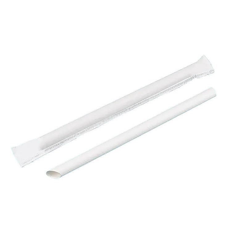 1000-2000pcs Colourful Paper Drinking Straws FOIL Metallic Party - White-12*200mm 1000PCS