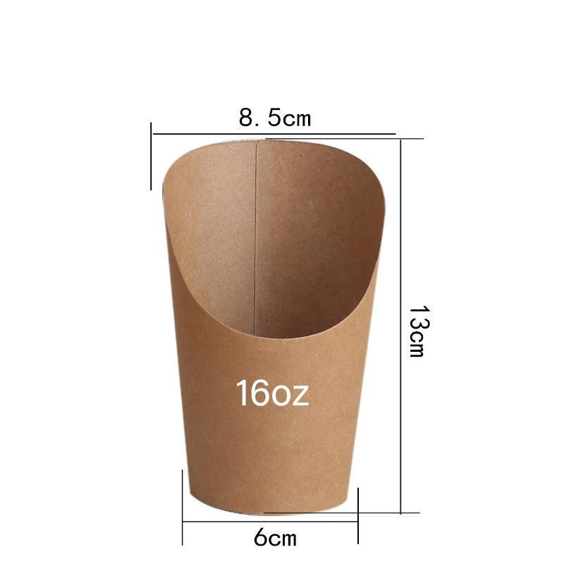 French Fries Holder Kraft Paper Cups Holder Disposable Paper Cups - 32OZ