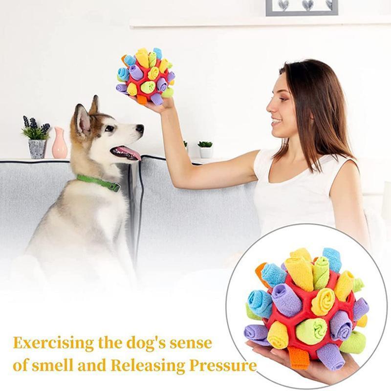 Snuffle Ball Dog Toy for Treat Dispensing and Nose Work Training Soft Washable Feeder