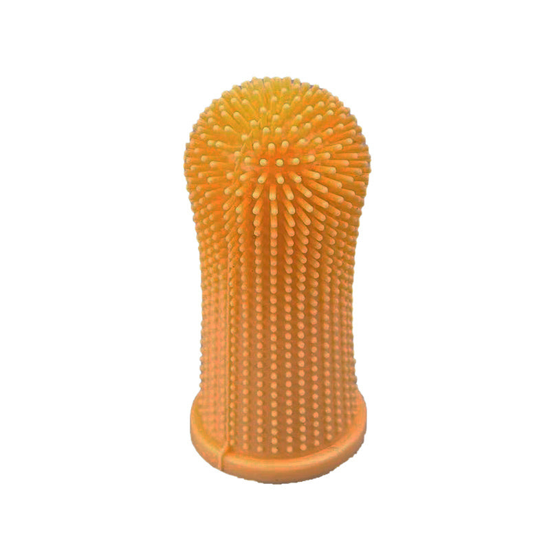 Premium Oral Care Dog Cat Toothbrush Finger Toothbrush Finger Silicone - Yellow