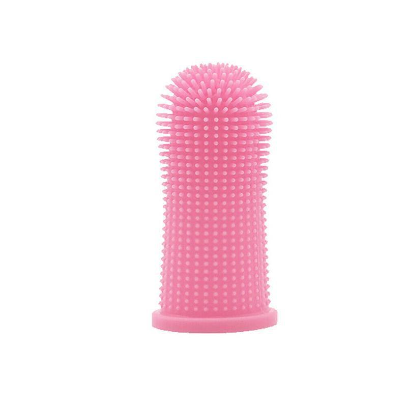 Premium Oral Care Dog Cat Toothbrush Finger Toothbrush Finger Silicone - Pink