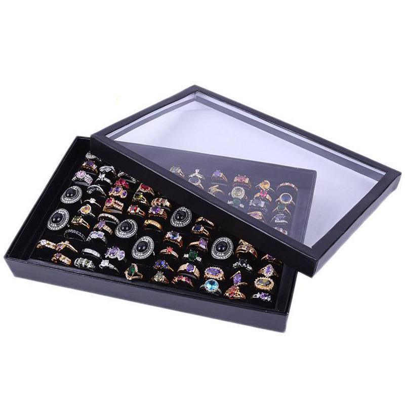 100 Slot Jewelry Ring Earring Storage Box Display Organizer Case Tray Holder - 1PC