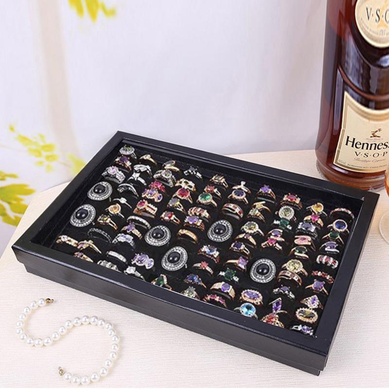 100 Slot Jewelry Ring Earring Storage Box Display Organizer Case Tray Holder - 1PC