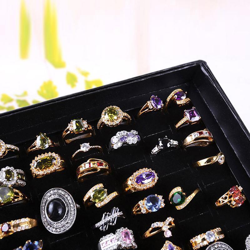 100 Slot Jewelry Ring Earring Storage Box Display Organizer Case Tray Holder - 1PC