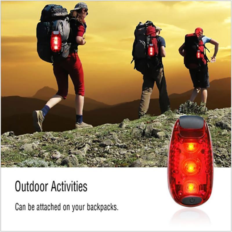 LED Warning Lamp Tail Light for Bicycle Helmet Rear Cycling Running Use - Red
