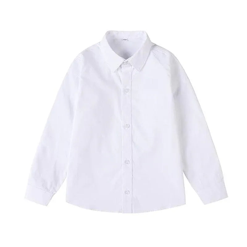 White Girls Peter Pan Collar Long Sleeve School Shirt with two button Adjustable Cuff - L