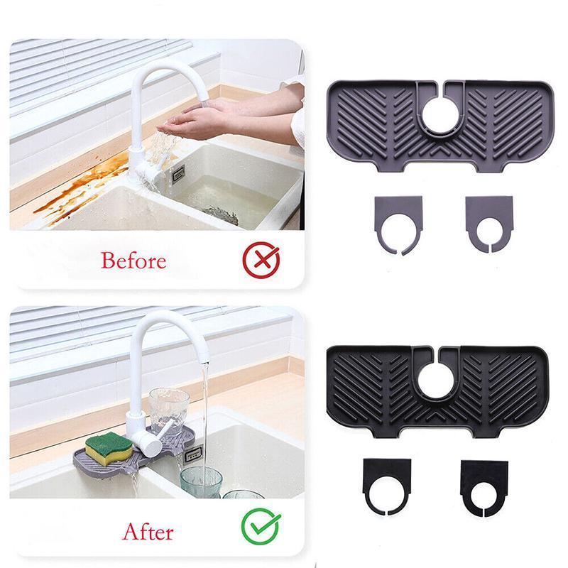 Kitchen Faucet Storage Rack Holder Soap Sponges Caddy Organizer Sink Basket Rack - Black