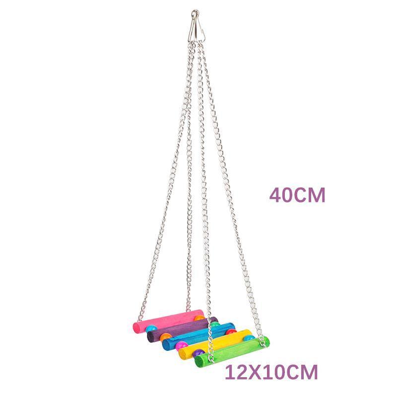 5PCS Hanging Parrot Toys Set with Swings and Ladders for Budgies Cockatiels Cages