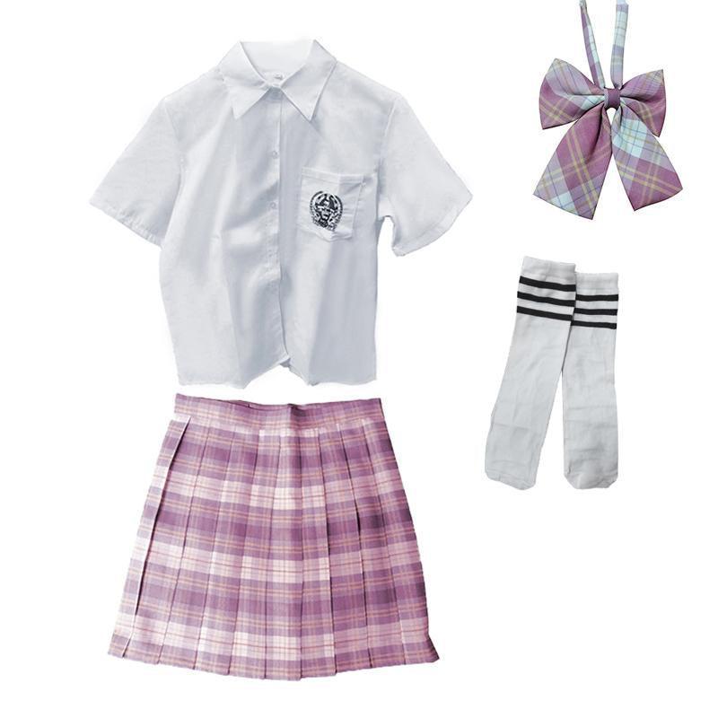 Women Girls School Pleated Skirt Summer High Waist  Tartan Short Skirt AU Stock - M