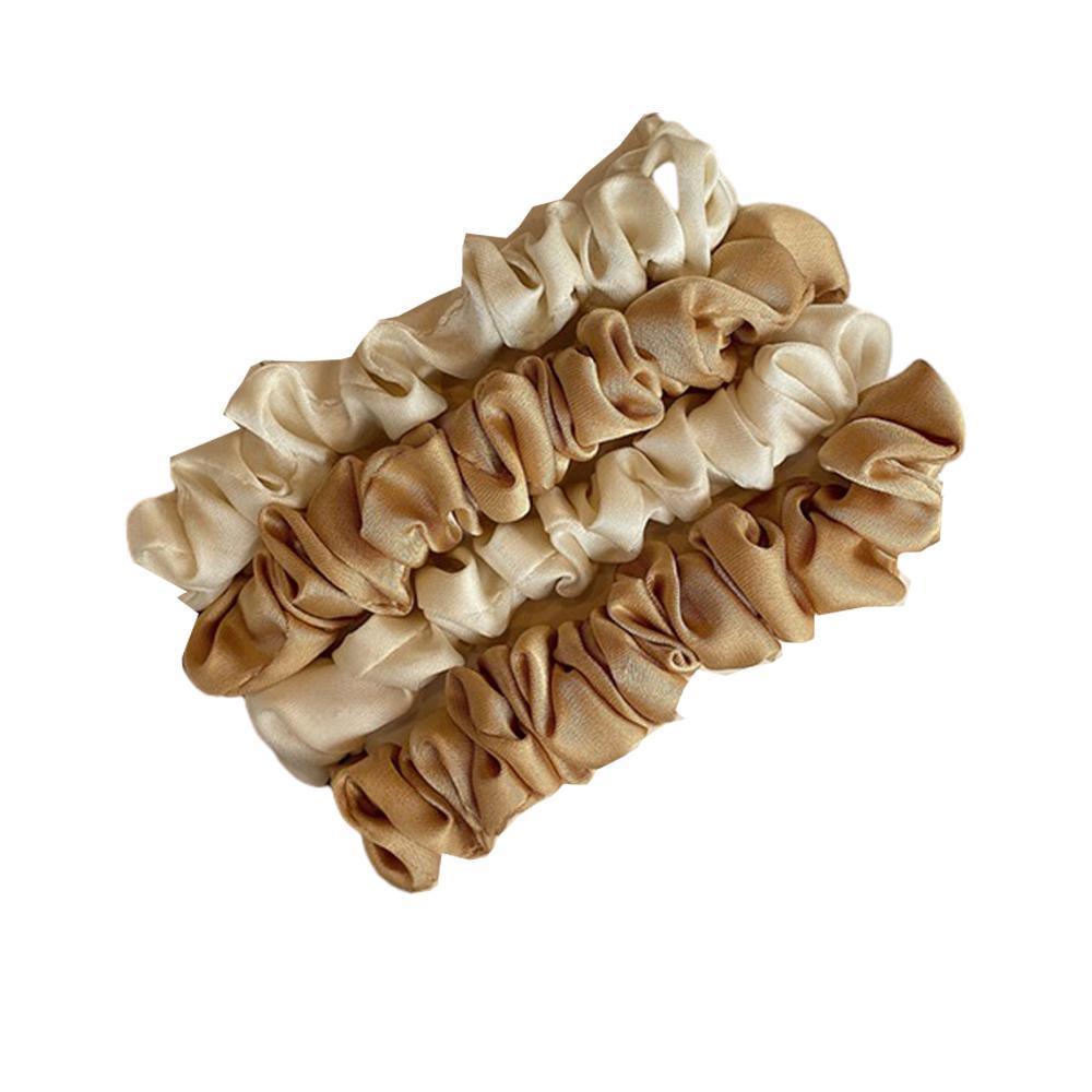 4Pcs/Set Silk Satin Small Scrunchies Ponytail Hair Ties Hair Rope Rubber Bands - F