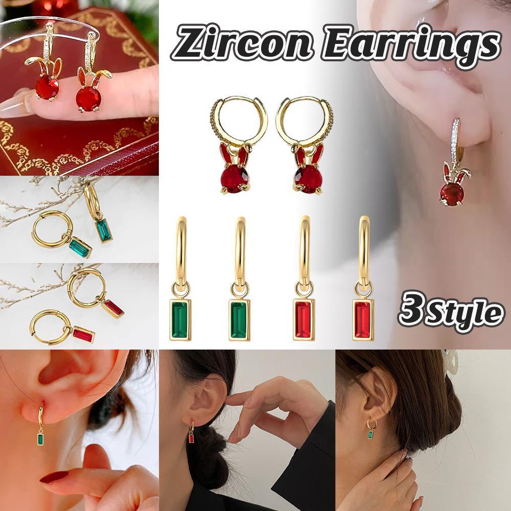 Fashion Gold Zircon Earrings Stud Drop Dangle Wedding Best Gift For Women - Bunny-Ears