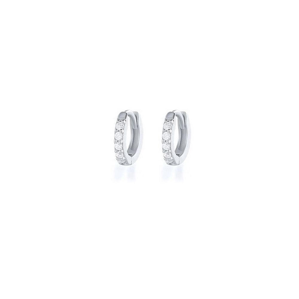7sizes Hoop Earring Silver Zirconia Ear Huggie Hoop Cartilage Piercing Jewellery - Champagne-5mm