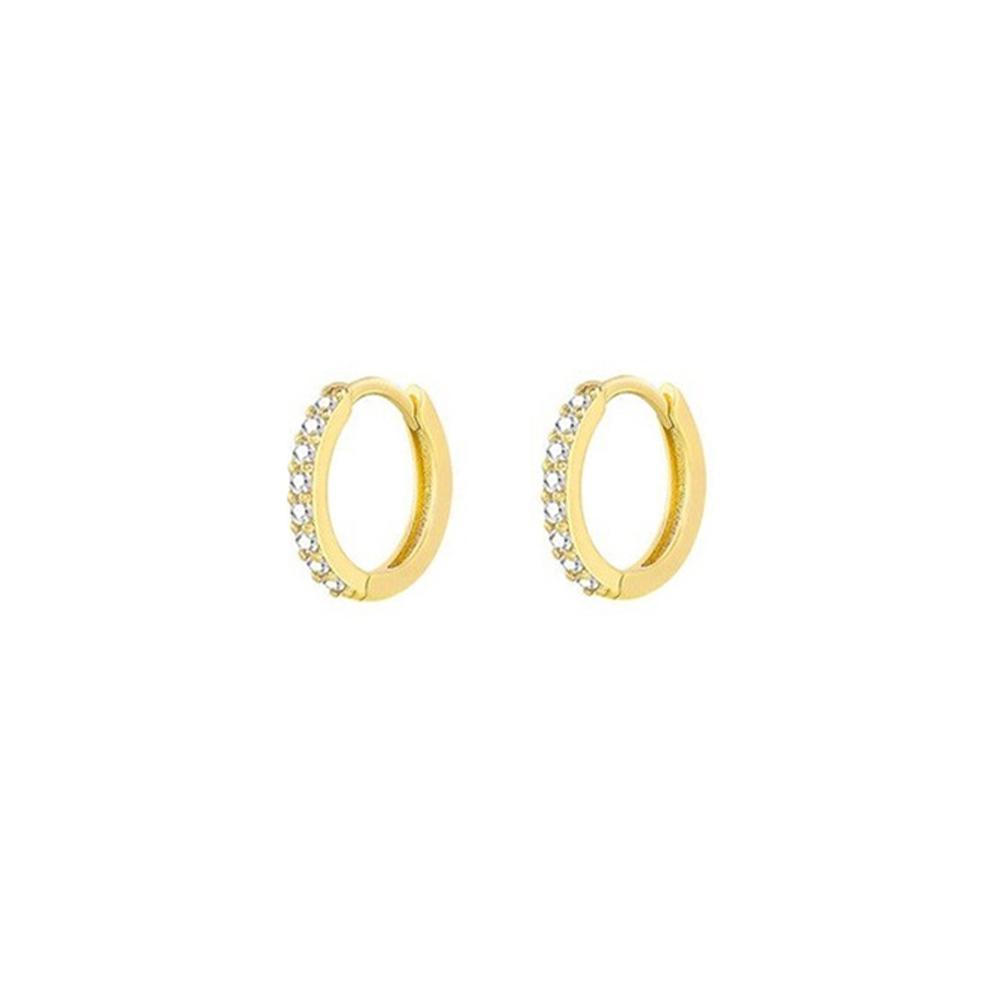 7sizes Hoop Earring Silver Zirconia Ear Huggie Hoop Cartilage Piercing Jewellery - Champagne-7mm