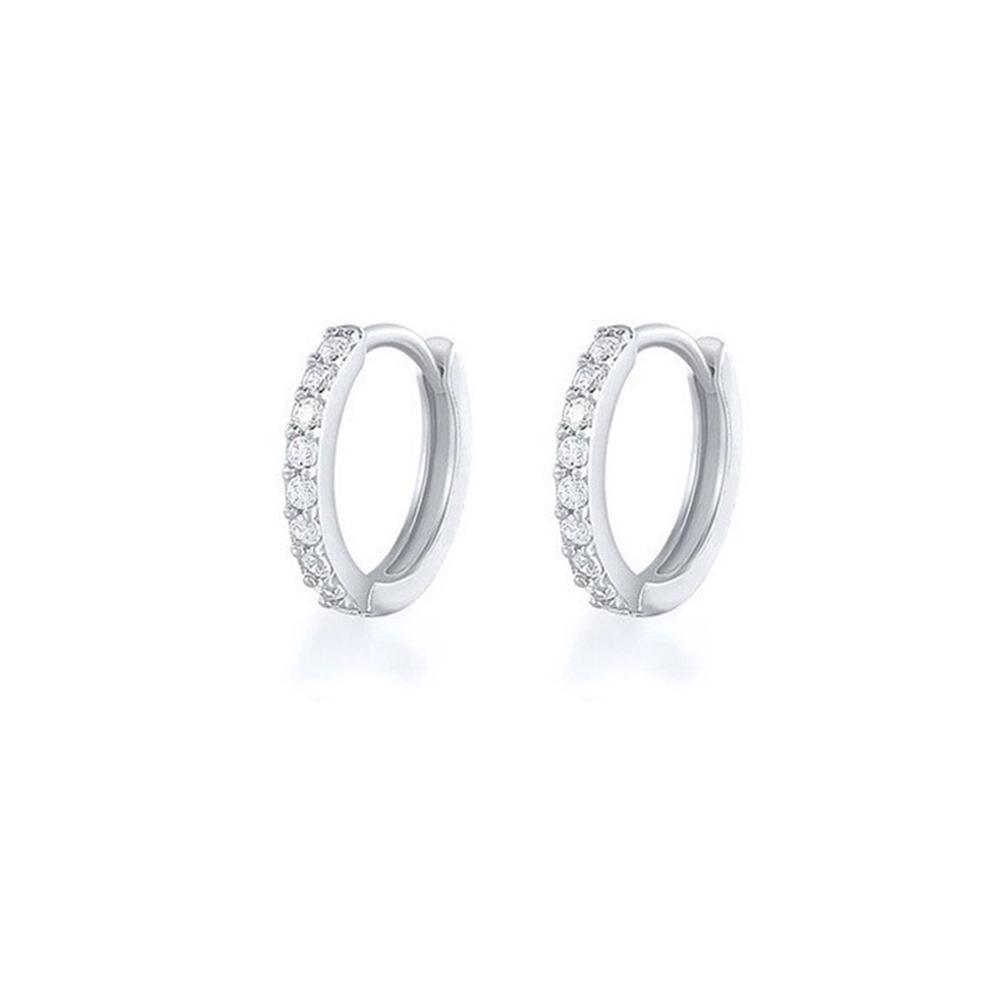 7sizes Hoop Earring Silver Zirconia Ear Huggie Hoop Cartilage Piercing Jewellery - Champagne-6mm