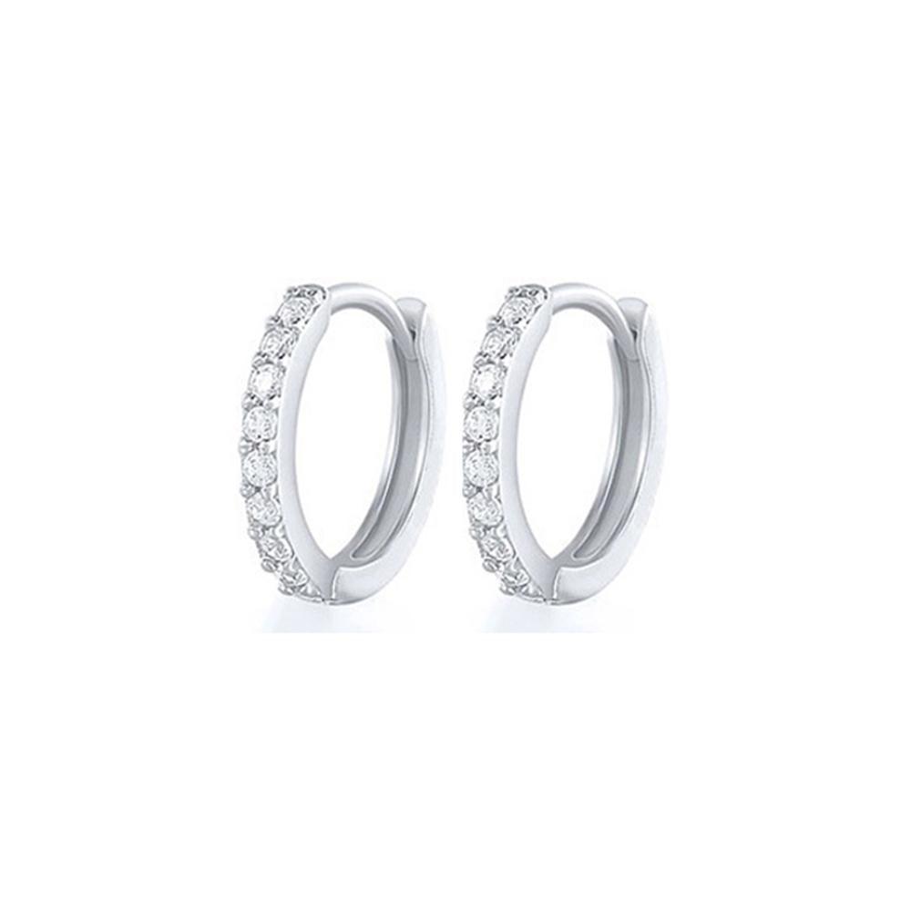 7sizes Hoop Earring Silver Zirconia Ear Huggie Hoop Cartilage Piercing Jewellery - Champagne-6mm