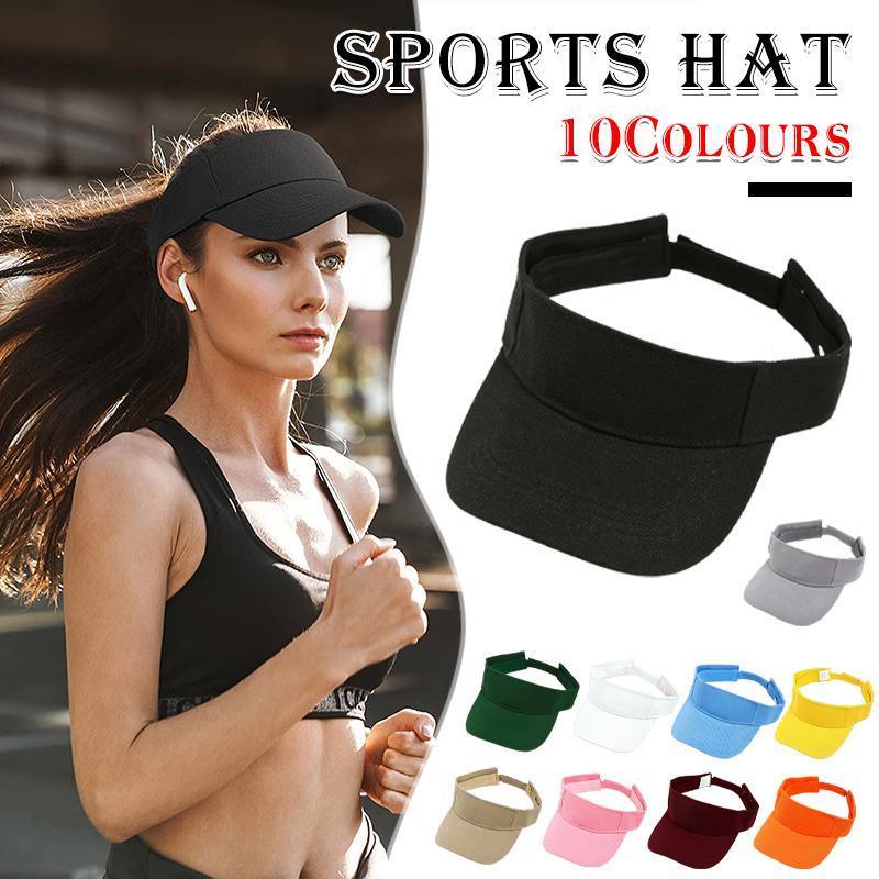 Women Adjustable UV Protection Sport Visor Cap Beach Sun Hat New Stylish Design - Black
