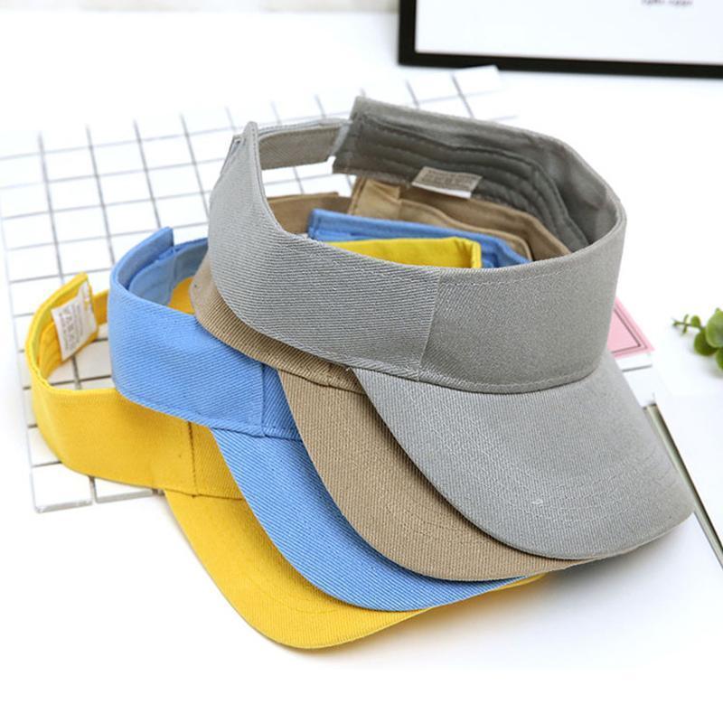 Women Adjustable UV Protection Sport Visor Cap Beach Sun Hat New Stylish Design - Orange