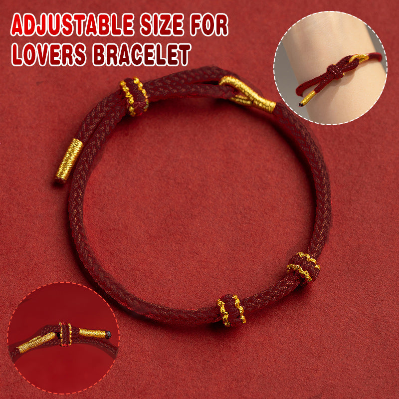 Hand-woven Knotted Red Rope Adjustable Size For Lovers Bracelet Jewelry Gifts