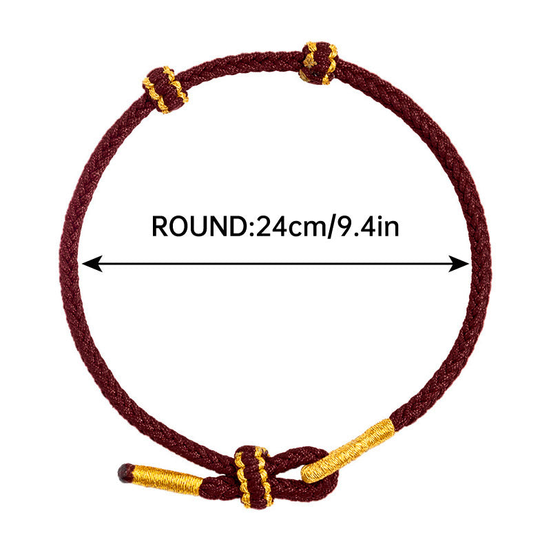 Hand-woven Knotted Red Rope Adjustable Size For Lovers Bracelet Jewelry Gifts