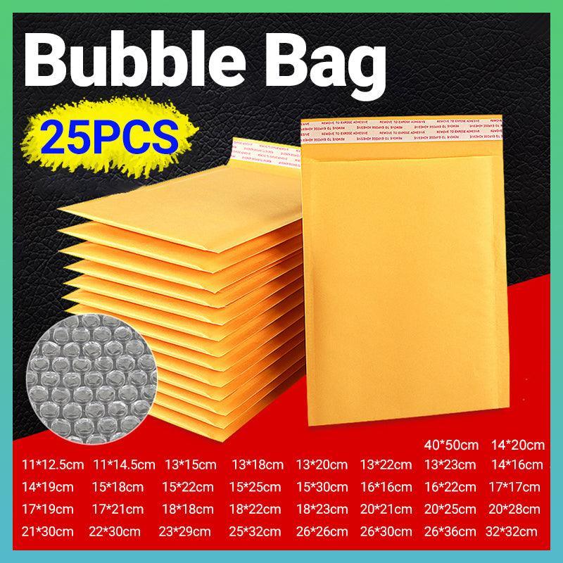 25PCS Poly Bubble Mailer Yellow Colour Multi-Size Plastic Padded Bag - 25PCS-13*18CM