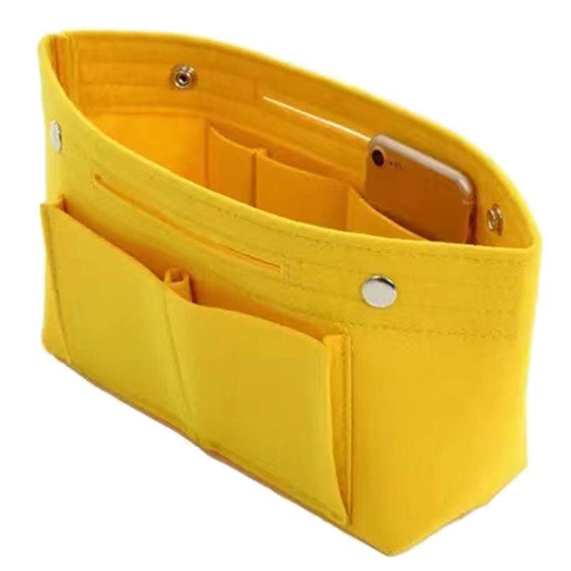 Travel Organiser Handbag Felt Bag Tote Insert Liner Purse Pouch Women 25*16*9Cm - Yellow
