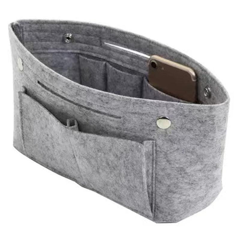 Travel Organiser Handbag Felt Bag Tote Insert Liner Purse Pouch Women 25*16*9Cm - Yellow