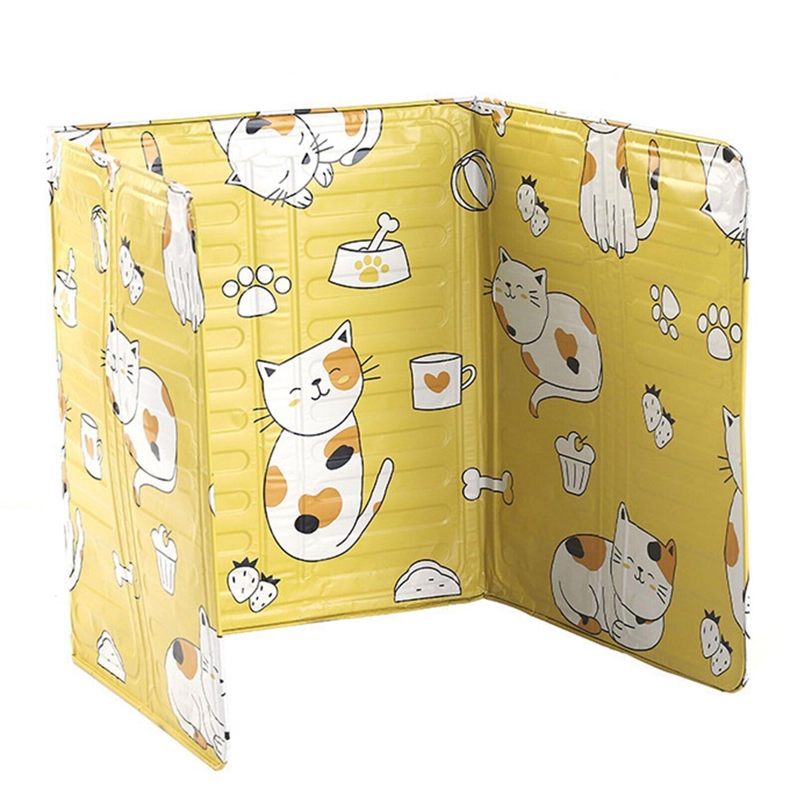 Kitchen Oil Splash Guard Wall Foil Protector Stove Cover Removable Baffle Screen - Yellow Cat