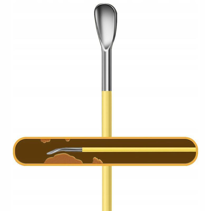 6Pcs Earpick Ear Wax Curette Ear Cleaner Remover Spoon Ear Cleaning Tool Kit - Green