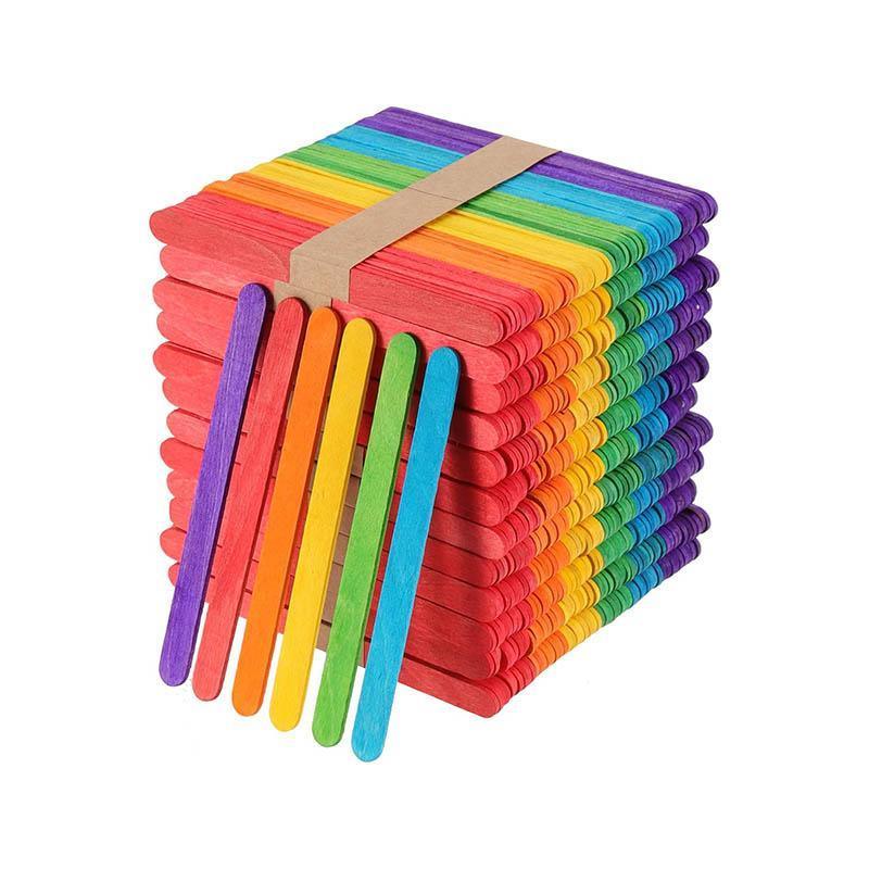 1000PCS Natural Wooden Craft Sticks Paddle Pop Sticks Ice Cream coffee stir - Wooden
