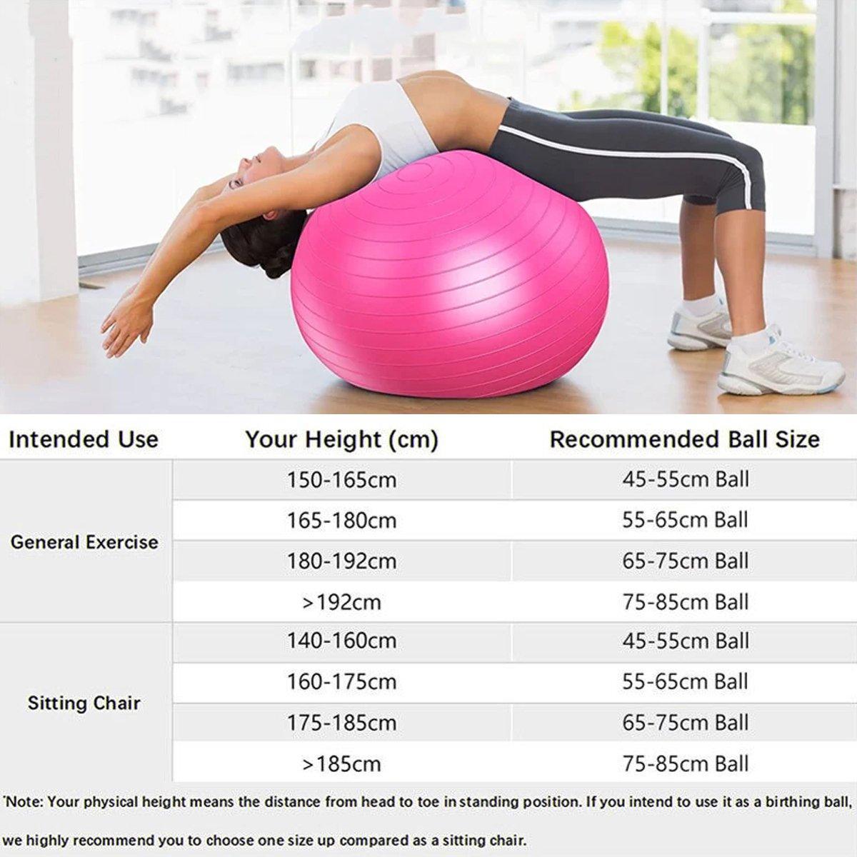 Explosion-Proof Thickened Inflatable Yoga Ball Massage Fitness Stability Ball - Purple - 65cm
