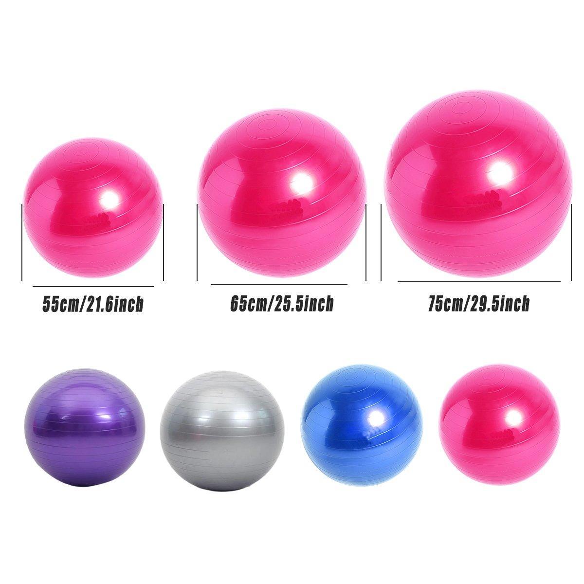 Explosion-Proof Thickened Inflatable Yoga Ball Massage Fitness Stability Ball - Purple - 75cm