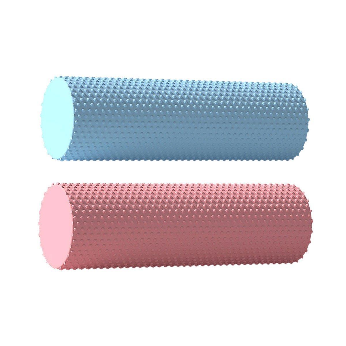 EVA Foam Yoga Massage Roller Solid Pilates Fitness Column for Muscle Recovery - Pink
