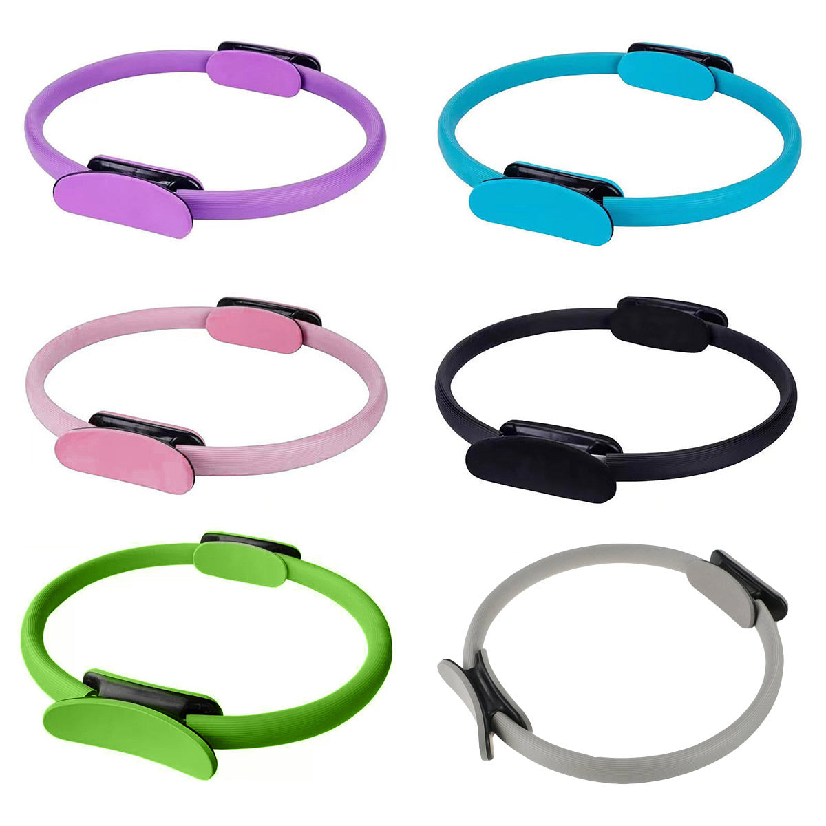 6 Colours Pilates Yoga Ring Magic Circle Fitness Equipment for Toning Slim Legs - Pink