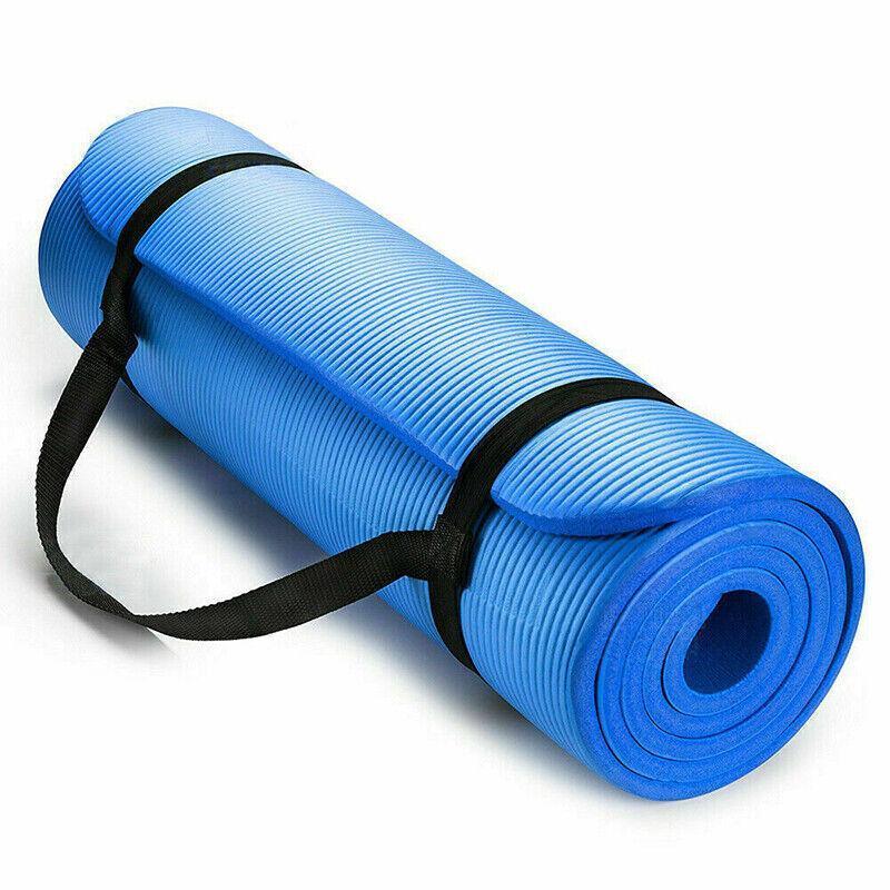 15mm Thick Yoga Mat Pad NBR Nonslip Exercise Fitness Pilate Gym Durable - Black