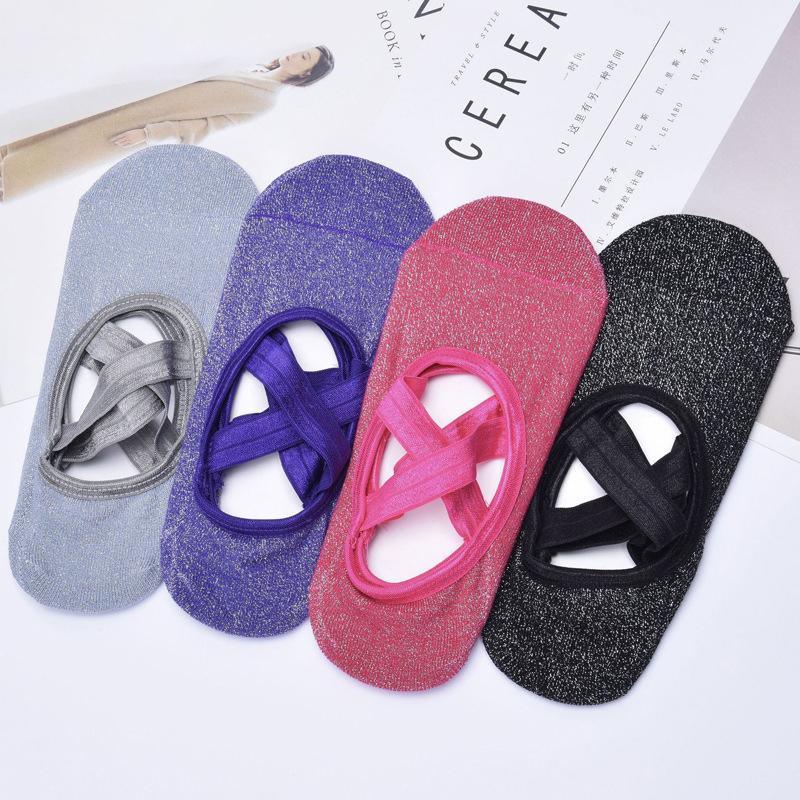 Yoga Socks Non Slip Pilates Ballet Grip Socks for Women Gym Fitness - Blue